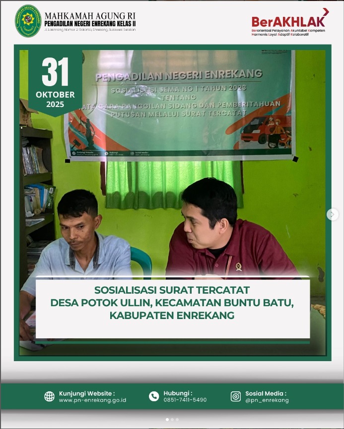 31 Oktober Sosialisasi Surat Teracat