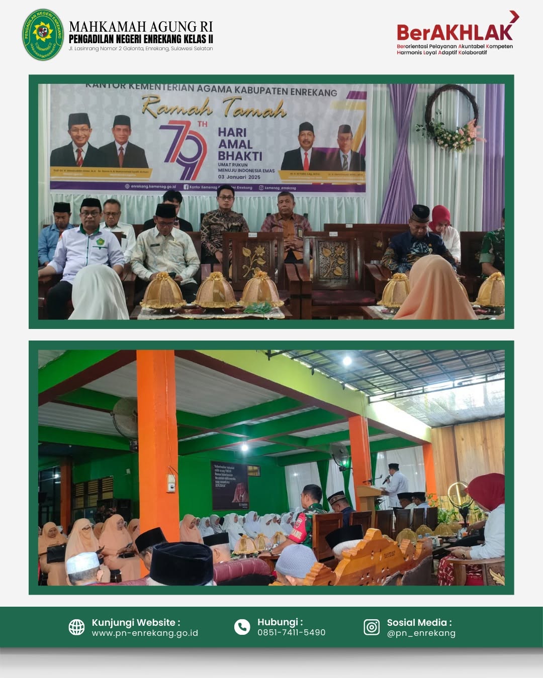 Enrekang 03 Januari 2025. Bapak Sekretaris Pengadilan Negeri Enrekang menghadiri Acara Ramah Tamah dalam rangka Hari Amal Bhakti HAB ke 79 Kementerian Agama Tahun 2025 1