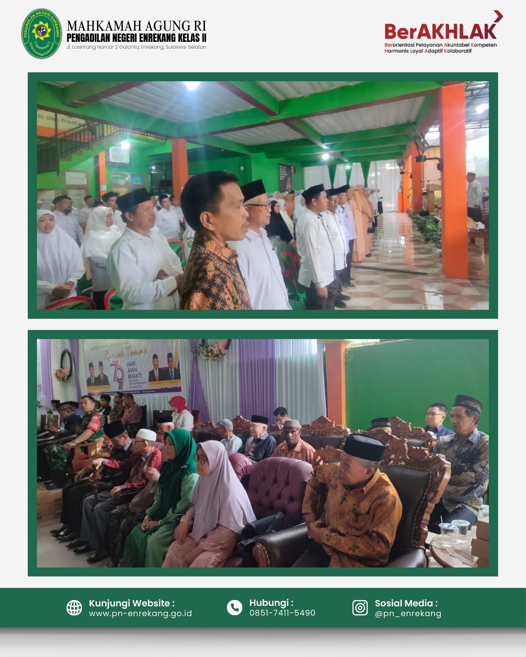 Enrekang 03 Januari 2025. Bapak Sekretaris Pengadilan Negeri Enrekang menghadiri Acara Ramah Tamah dalam rangka Hari Amal Bhakti HAB ke 79 Kementerian Agama Tahun 2025 2