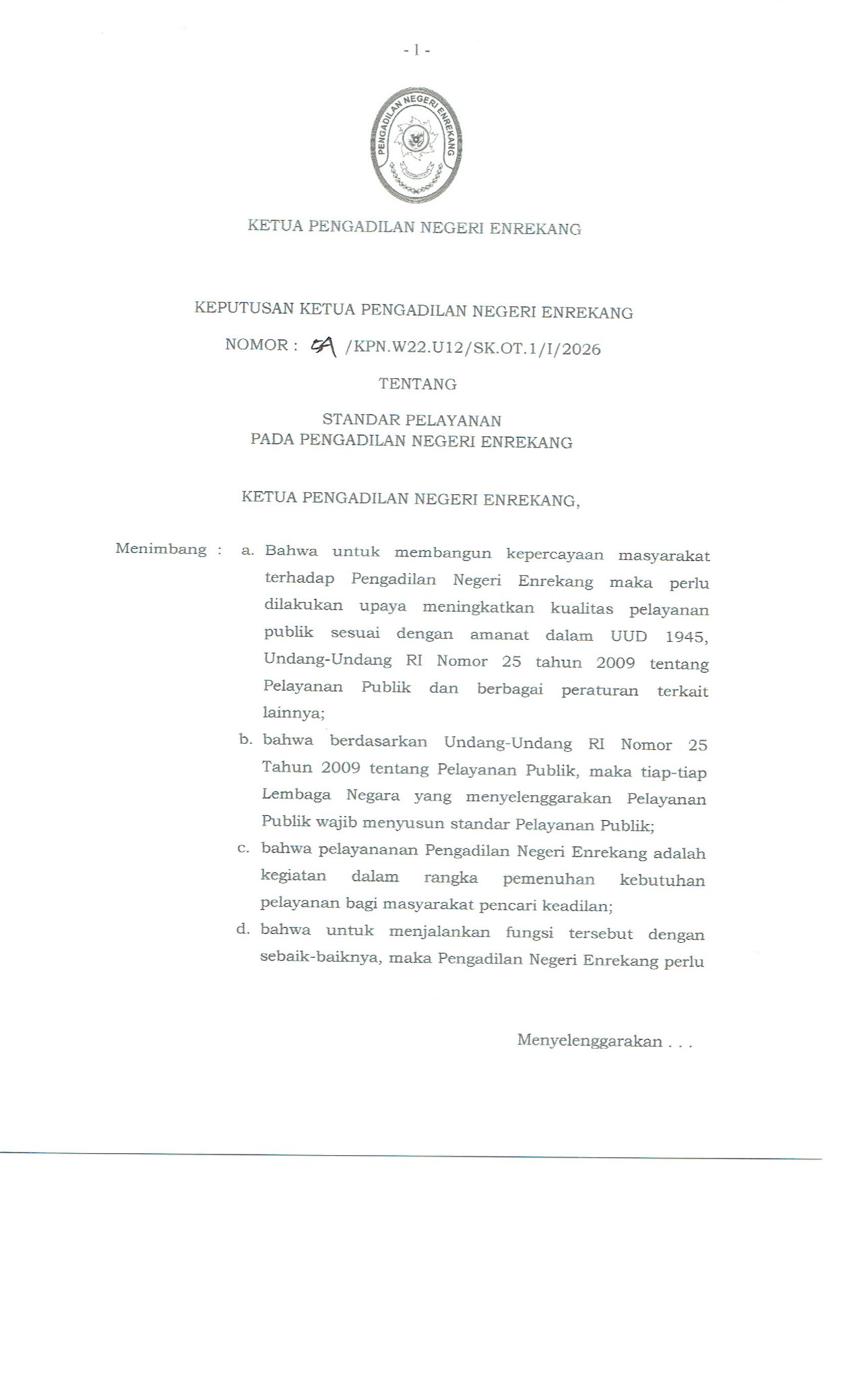 54. SK Standar Pelayanan 1