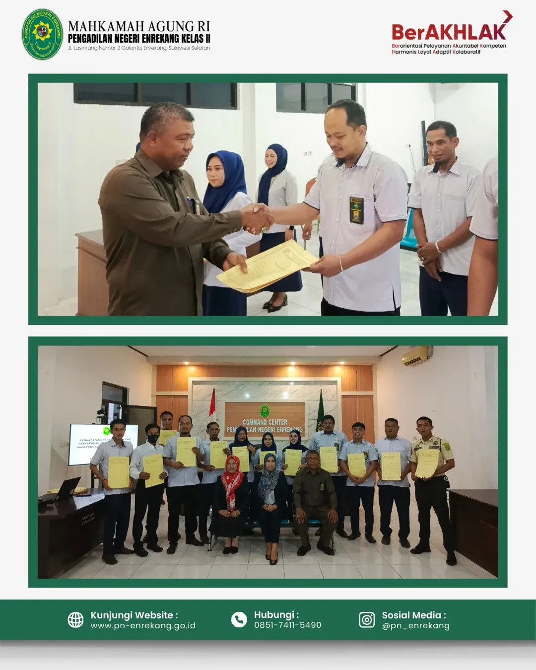PENANDATANGANAN PERJANJIAN KINERJA DAN PENYERAHAN SK PPNPN DAN TAHUN 2025Enrekang 7 Januari 2025 Pe 3